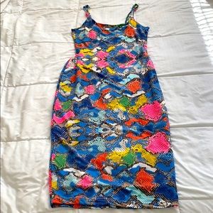 Snakeskin midi dress